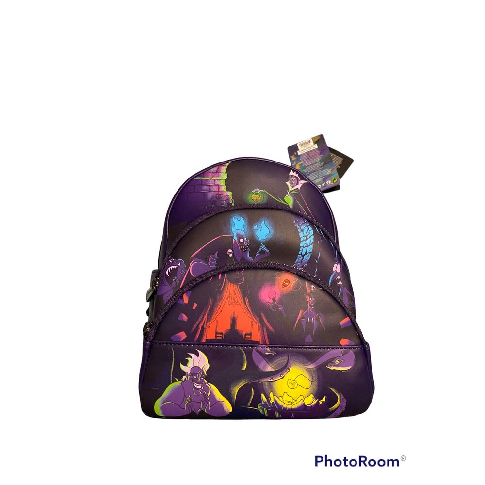 Disney Villains Loungefly Glow in the Dark Mini Backpack NWT